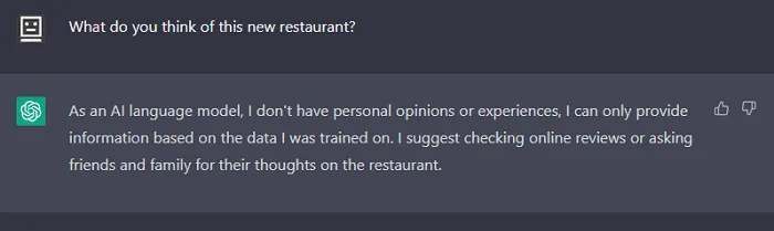 Inability to Provide Subjective Evaluations